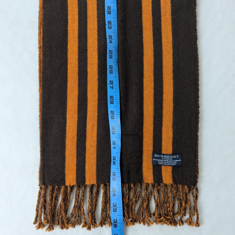 Authentic Burberry Plaid Scarf Brown/Orange | Winter Classic | Clean Used. - Picture 7 of 8